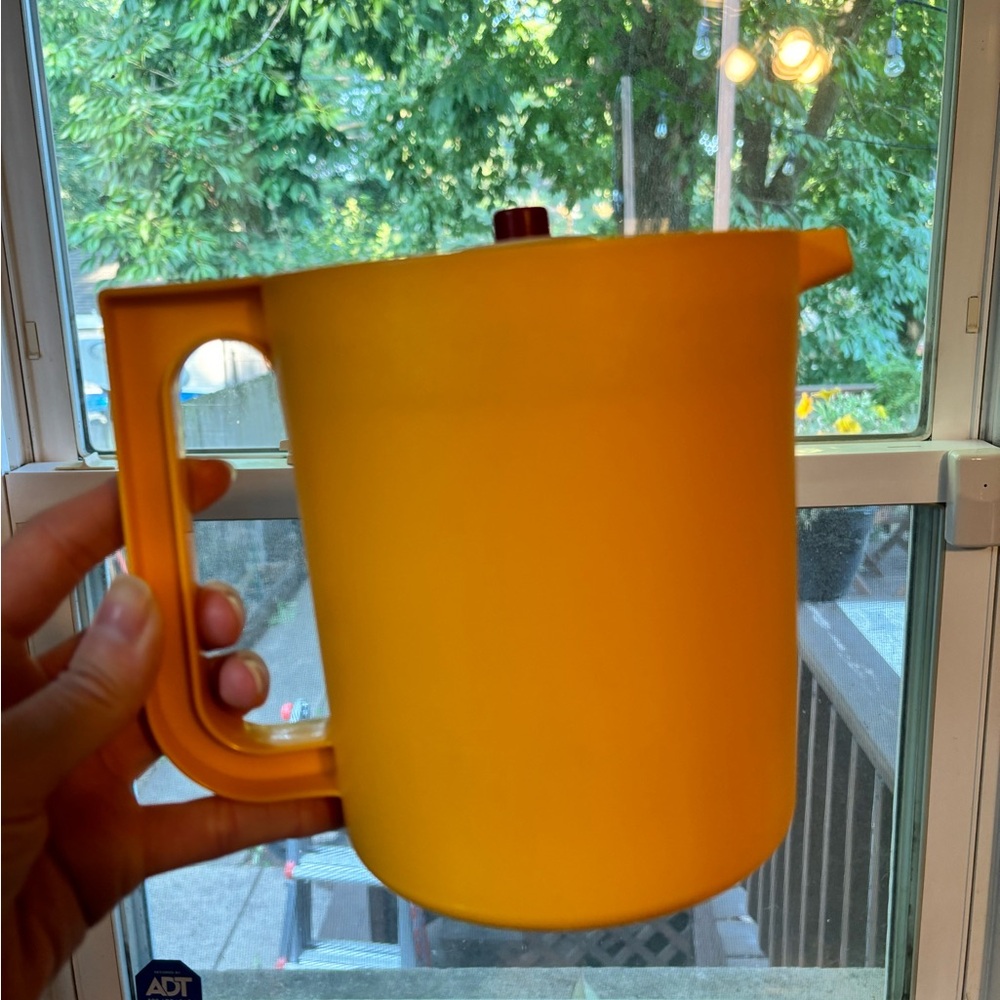 Yellow Tupperware pitcher vintage 1970s